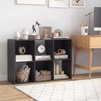 Costway Étagère Ouverte à 6 Cubes avec Kits Anti-basculement Étagère de Rangement Style Moderne pour Bureau Marron/Noir/Naturel/Blanc