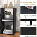 Costway Étagère Ouverte à 6 Cubes avec Kits Anti-basculement Étagère de Rangement Style Moderne pour Bureau Marron/Noir/Naturel/Blanc