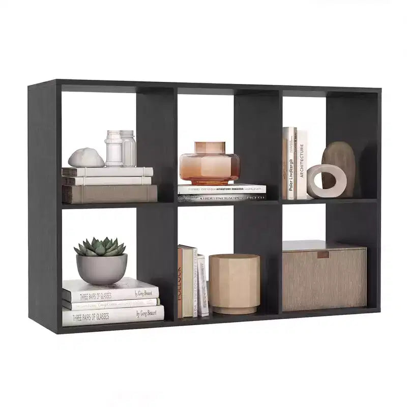 Costway 6-Cube Open Bookshelf with Anti-tip Kits Home Modern Style Storage Shelf for Study Brown/Black/Natural/White