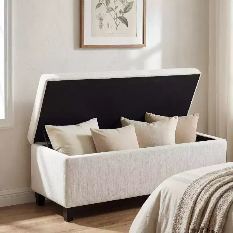 Banc rembourré Christopher Knight Home Jintana en bois moderne avec rangement intégré