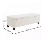 Banc rembourré Christopher Knight Home Jintana en bois moderne avec rangement intégré
