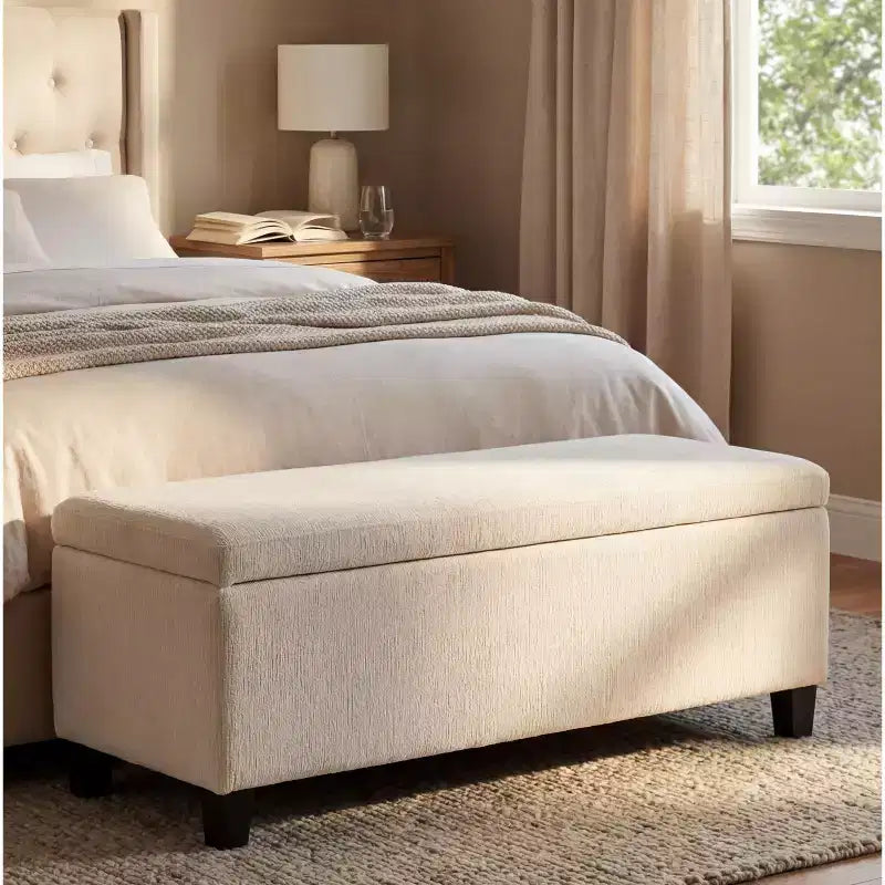 Banc rembourré Christopher Knight Home Jintana en bois moderne avec rangement intégré