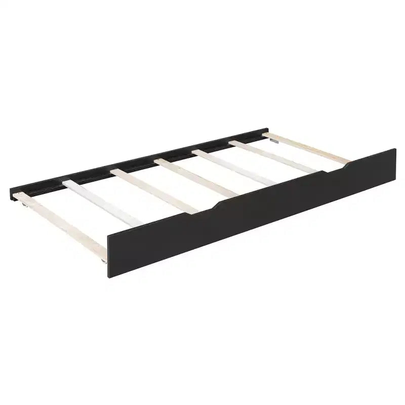 Lit de repos double/grand format avec lit gigogne et bureau de jeu, cadre de lit en bois avec lumière LED RVB, ports USB et tiroir clavier - ModernLuxe