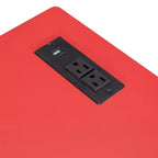 Lit de repos double/grand format avec lit gigogne et bureau de jeu, cadre de lit en bois avec lumière LED RVB, ports USB et tiroir clavier - ModernLuxe