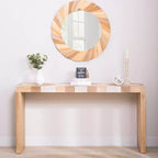 Console en Bois à Motif Chevrons GDFStudio Camden de 157,5 cm avec Plateau Géométrique