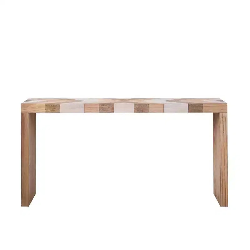 Console en Bois à Motif Chevrons GDFStudio Camden de 157,5 cm avec Plateau Géométrique