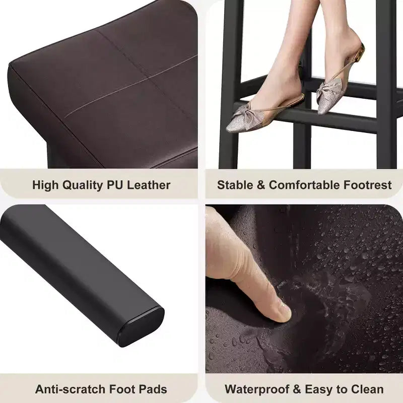 Tabourets de Bar, Lot de 2 ou 4 Chaises de Bar, Tabourets de Bar Selle avec Surface Courbée, Rembourrage Épais de 8 cm, pour Cuisine, Salle à Manger, Café