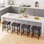 Tabourets de Bar, Lot de 2 ou 4 Chaises de Bar, Tabourets de Bar Selle avec Surface Courbée, Rembourrage Épais de 8 cm, pour Cuisine, Salle à Manger, Café