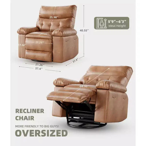 Fauteuil inclinable, pivotant et basculant Acekool avec fonctions chaleur et massage, en similicuir PU, base 360° pour salon ou chambre de bébé