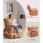 Fauteuil inclinable, pivotant et basculant Acekool avec fonctions chaleur et massage, en similicuir PU, base 360° pour salon ou chambre de bébé