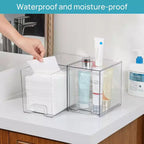 Vtopmart Lot de 4 tiroirs de rangement empilables en plastique transparent de 19,3 cm de haut, pour coiffeuse, salle de bain, cuisine, organisation d'armoires