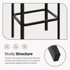 2 tabourets de bar hauteur comptoir, cuir PU avec 2 rembourrages, base en métal robuste, assemblage facile, pour îlot de cuisine et bar, marron