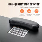 Table de manucure professionnelle avec collecteur de poussière, 8 roulettes, repose-poignet et meuble de rangement noir