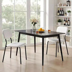 Karl Home White Comfort Upholstered Stackable Chair Fabric Seat
