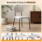 Chaise empilable Karl Home White Comfort avec assise en tissu