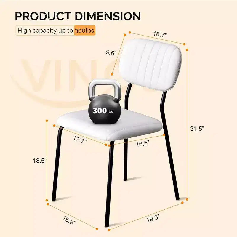 Chaise empilable Karl Home White Comfort avec assise en tissu