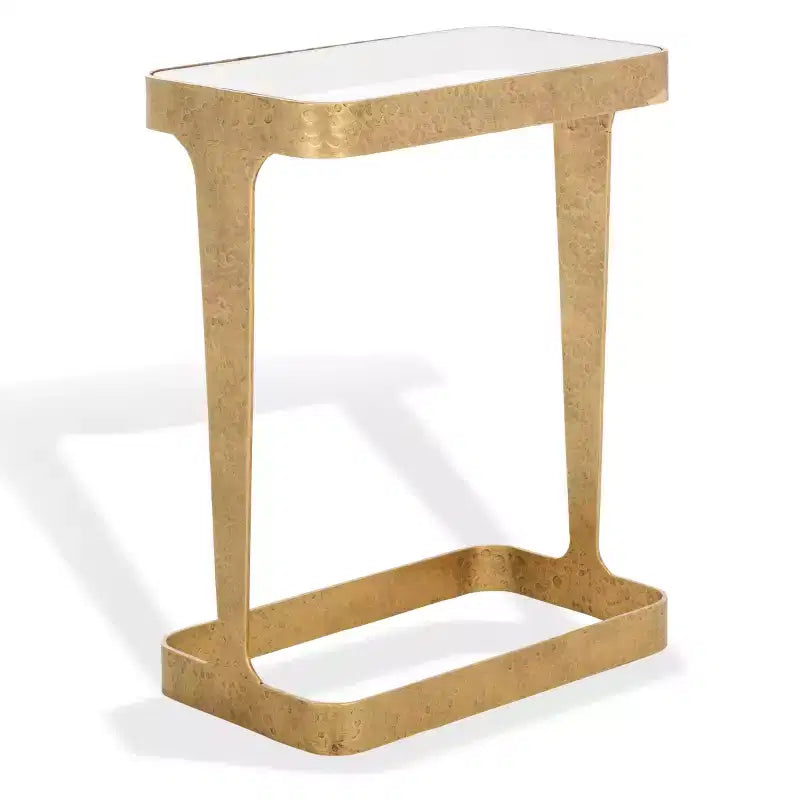 Table d'appoint en métal forgé Viktor - SFV9547 - Laiton/Transparent - Safavieh Couture