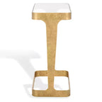 Table d'appoint en métal forgé Viktor - SFV9547 - Laiton/Transparent - Safavieh Couture