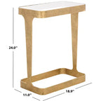 Table d'appoint en métal forgé Viktor - SFV9547 - Laiton/Transparent - Safavieh Couture