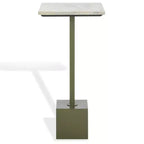 Albertelli Marble Top Drink Table - SFV6807 - Olive Green/White - Safavieh Couture
