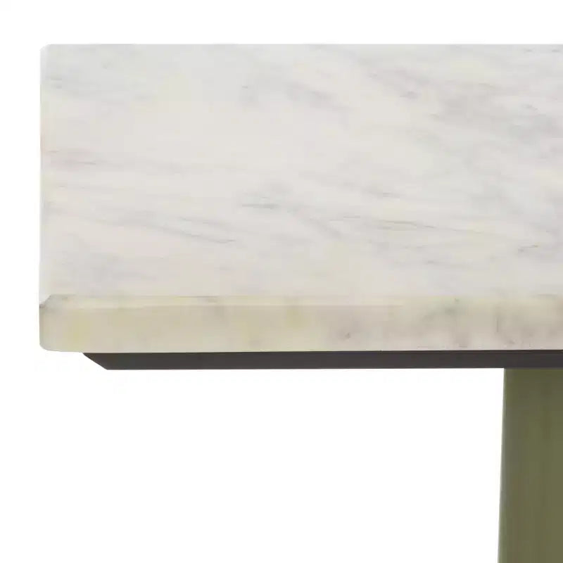 Table d'appoint Albertelli avec plateau en marbre - SFV6807 - Vert olive/Blanc - Safavieh Couture