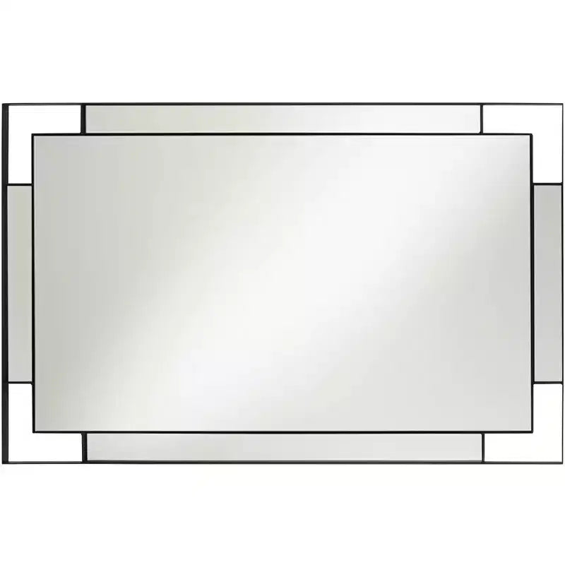 Uttermost Stellan, Lot de 2 miroirs muraux rectangulaires noirs de 24 1/2 x 38