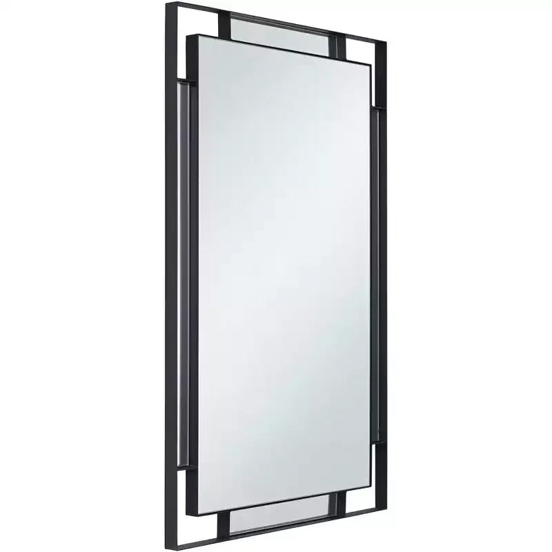 Uttermost Stellan, Lot de 2 miroirs muraux rectangulaires noirs de 24 1/2 x 38