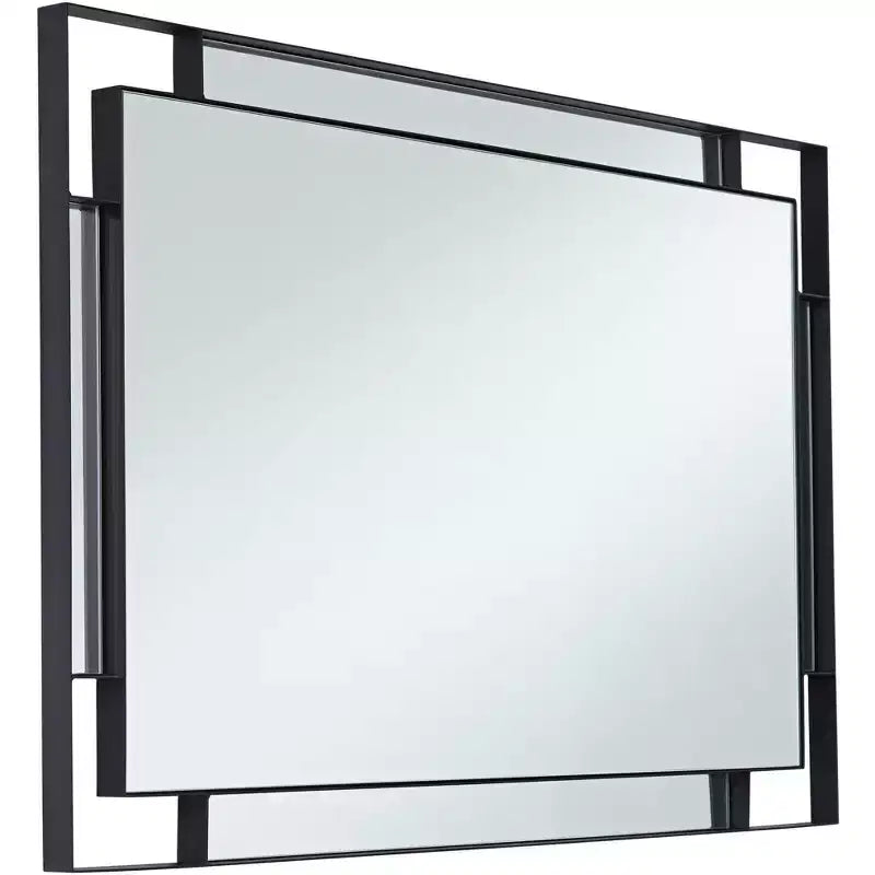 Uttermost Stellan, Lot de 2 miroirs muraux rectangulaires noirs de 24 1/2 x 38