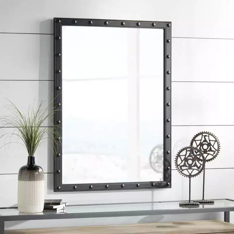 Lot de 2 miroirs muraux rectangulaires Uttermost Braddock noirs 28 x 38
