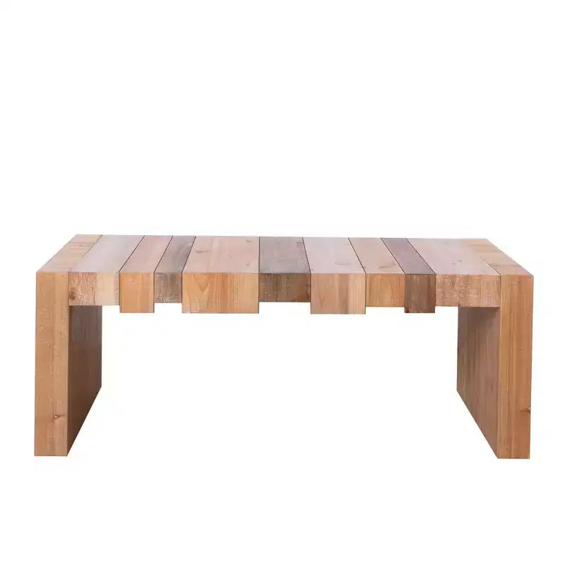 GDFStudio Deidre Table Basse Rectangulaire Moderne Rustique en Bois avec Design à Lattes