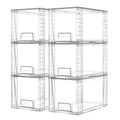 Vtopmart 6 Pack Clear Acrylic Stackable Storage Drawers, for Bathroom Closet Undersink, Kitchen Cabinets, Pantry and Vanity