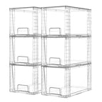Vtopmart 6 Pack Clear Acrylic Stackable Storage Drawers, for Bathroom Closet Undersink, Kitchen Cabinets, Pantry and Vanity