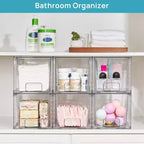 Vtopmart Lot de 6 tiroirs de rangement empilables en acrylique transparent, pour salle de bain, sous l'évier, armoires de cuisine, garde-manger et coiffeuse