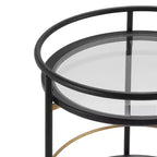 Christopher Knight Home Vincent Chariot de bar rond moderne avec étagères en verre trempé et 4 roulettes
