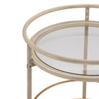 Christopher Knight Home Vincent Chariot de bar rond moderne avec étagères en verre trempé et 4 roulettes