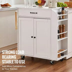 Desserte d'îlot de cuisine, 32 chariots mobiles avec armoire de rangement, table roulante avec prise de courant, porte-épices
