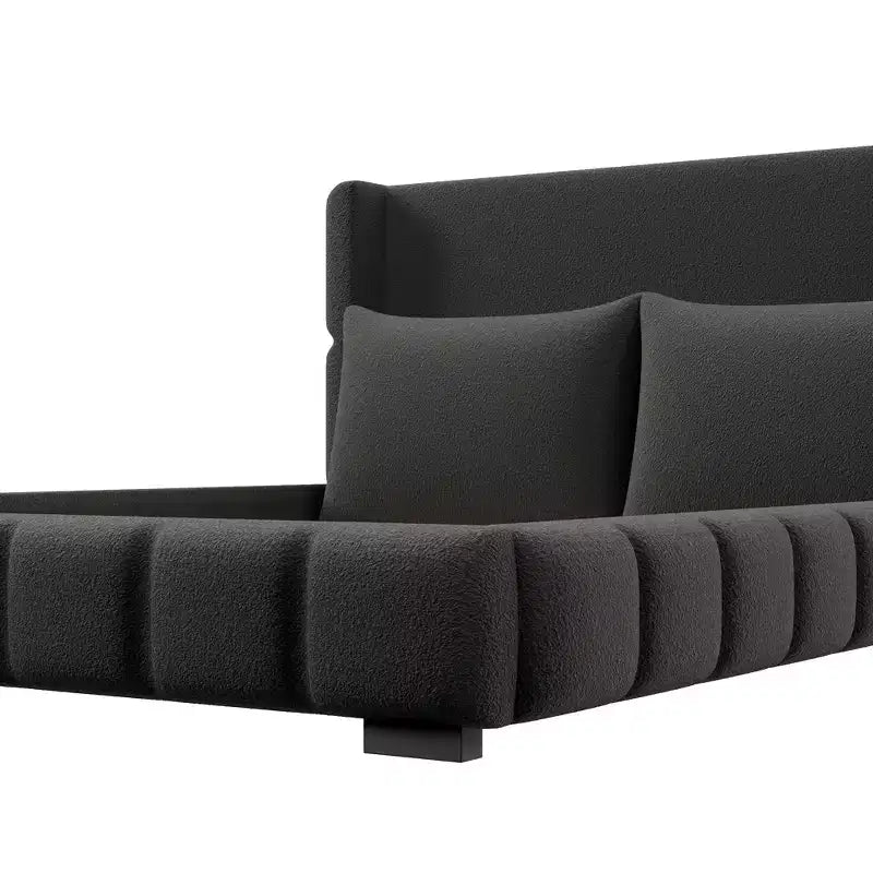 Cadre de lit plateforme rembourré Queen/King Size avec 2 oreillers et tête de lit - ModernLuxe
