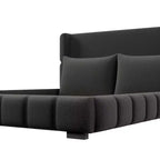 Cadre de lit plateforme rembourré Queen/King Size avec 2 oreillers et tête de lit - ModernLuxe