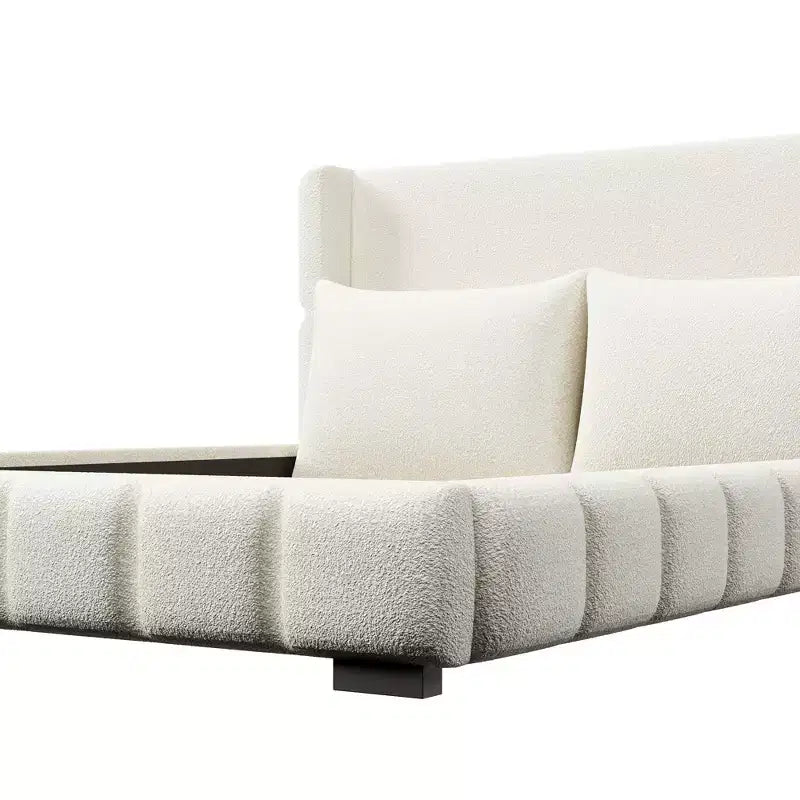 Cadre de lit plateforme rembourré Queen/King Size avec 2 oreillers et tête de lit - ModernLuxe