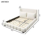 Cadre de lit plateforme rembourré Queen/King Size avec 2 oreillers et tête de lit - ModernLuxe