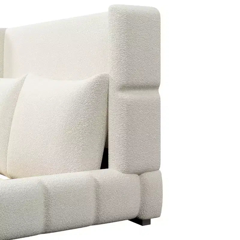 Cadre de lit plateforme rembourré Queen/King Size avec 2 oreillers et tête de lit - ModernLuxe