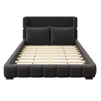 Cadre de lit plateforme rembourré Queen/King Size avec 2 oreillers et tête de lit - ModernLuxe