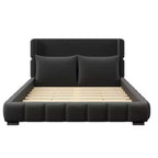 Cadre de lit plateforme rembourré Queen/King Size avec 2 oreillers et tête de lit - ModernLuxe