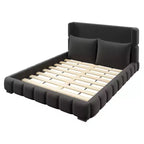 Cadre de lit plateforme rembourré Queen/King Size avec 2 oreillers et tête de lit - ModernLuxe