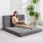 Matelas pliant Tri-Fold 75x39 pouces, 6 pouces d'épaisseur, en velours côtelé, lit d'appoint en mousse capitonnée, canapé portable et matelas de sol pour le camping et le salon