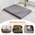 Matelas pliant Tri-Fold 75x39 pouces, 6 pouces d'épaisseur, en velours côtelé, lit d'appoint en mousse capitonnée, canapé portable et matelas de sol pour le camping et le salon