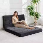 Matelas pliant Tri-Fold 75x39 pouces, 6 pouces d'épaisseur, en velours côtelé, lit d'appoint en mousse capitonnée, canapé portable et matelas de sol pour le camping et le salon