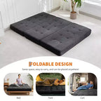 Matelas pliant Tri-Fold 75x39 pouces, 6 pouces d'épaisseur, en velours côtelé, lit d'appoint en mousse capitonnée, canapé portable et matelas de sol pour le camping et le salon