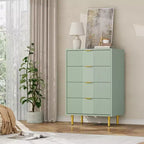 Commode de rangement à 4 tiroirs avec poignées métalliques vintage, Commode profonde pour chambre à coucher, salon, couloir et entrée