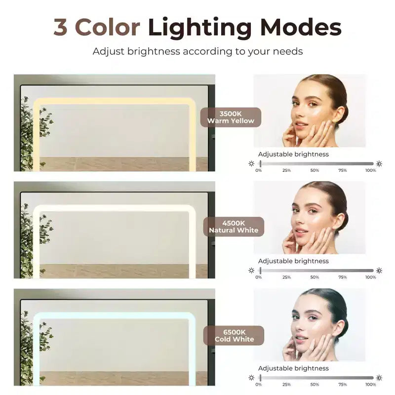 Coiffeuse de 122 cm avec plateau en verre, grande coiffeuse avec miroir à 3 modes d'éclairage et 5 tiroirs, noire